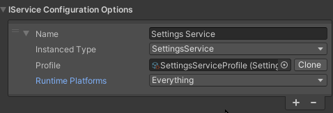 Settings Service Configured